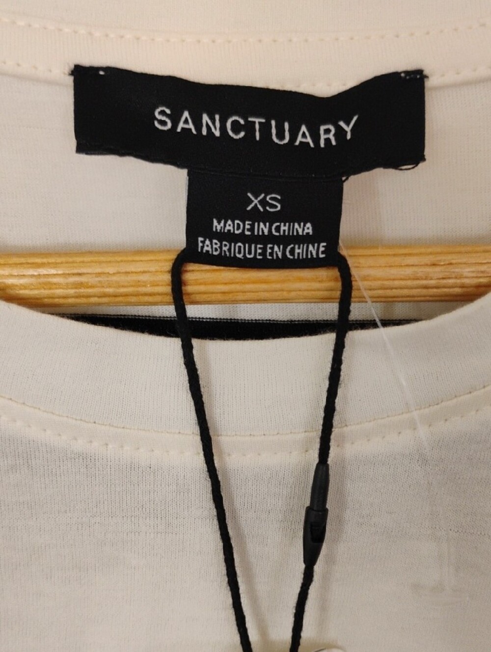 Sanctuary Cream and Black Striped Elastic-Hem Top XS - Picture 2 of 8